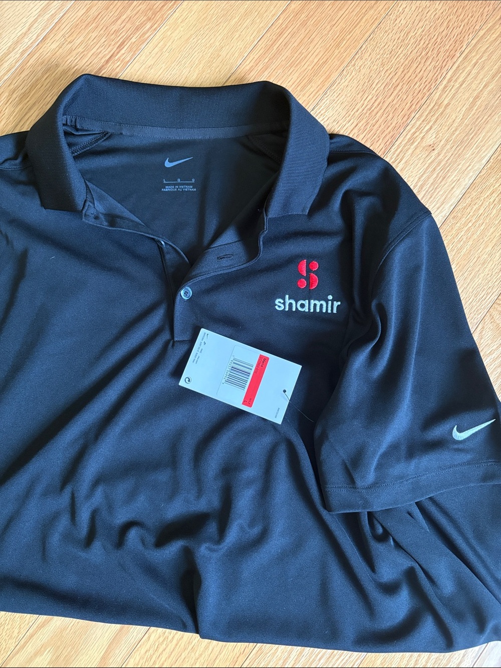 Nike Men’s Black Polo with Red Shamir Logo